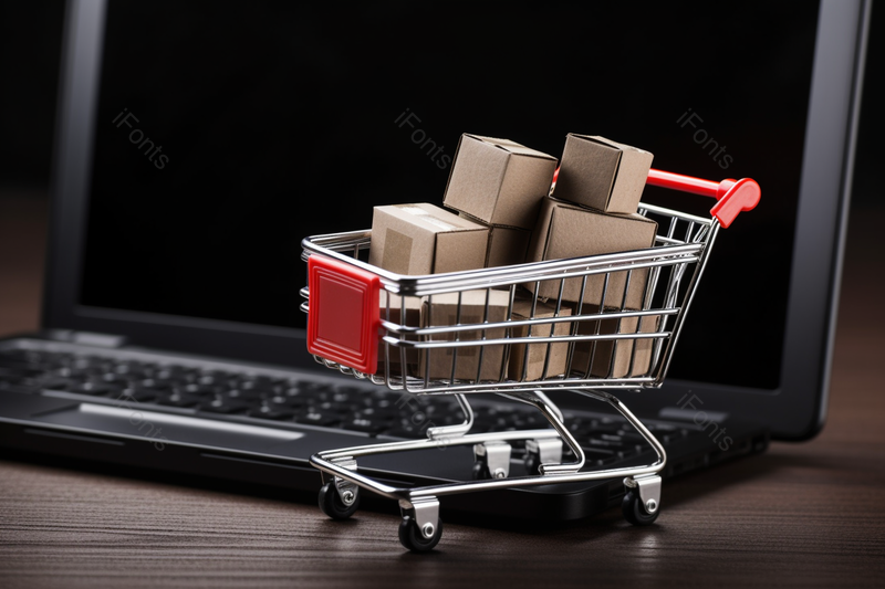 网购物流电脑网络购物车模型实拍,高清,摄影图,摄影图片,图片大全,摄影图免费下载